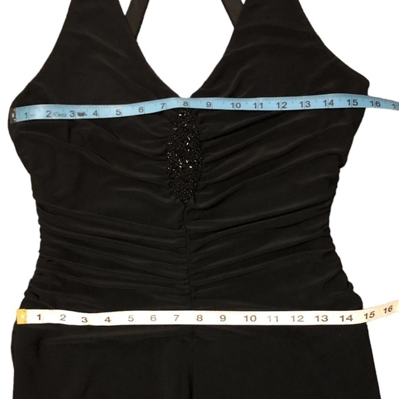 EVAN-PICONE Dress Women's Size 10 Black Sleeveless Halter Sequin Design - Picture 3 of 10